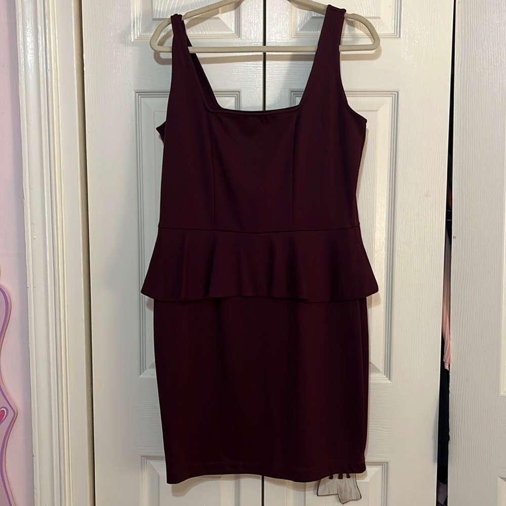 Maroon size 14 peplum dress